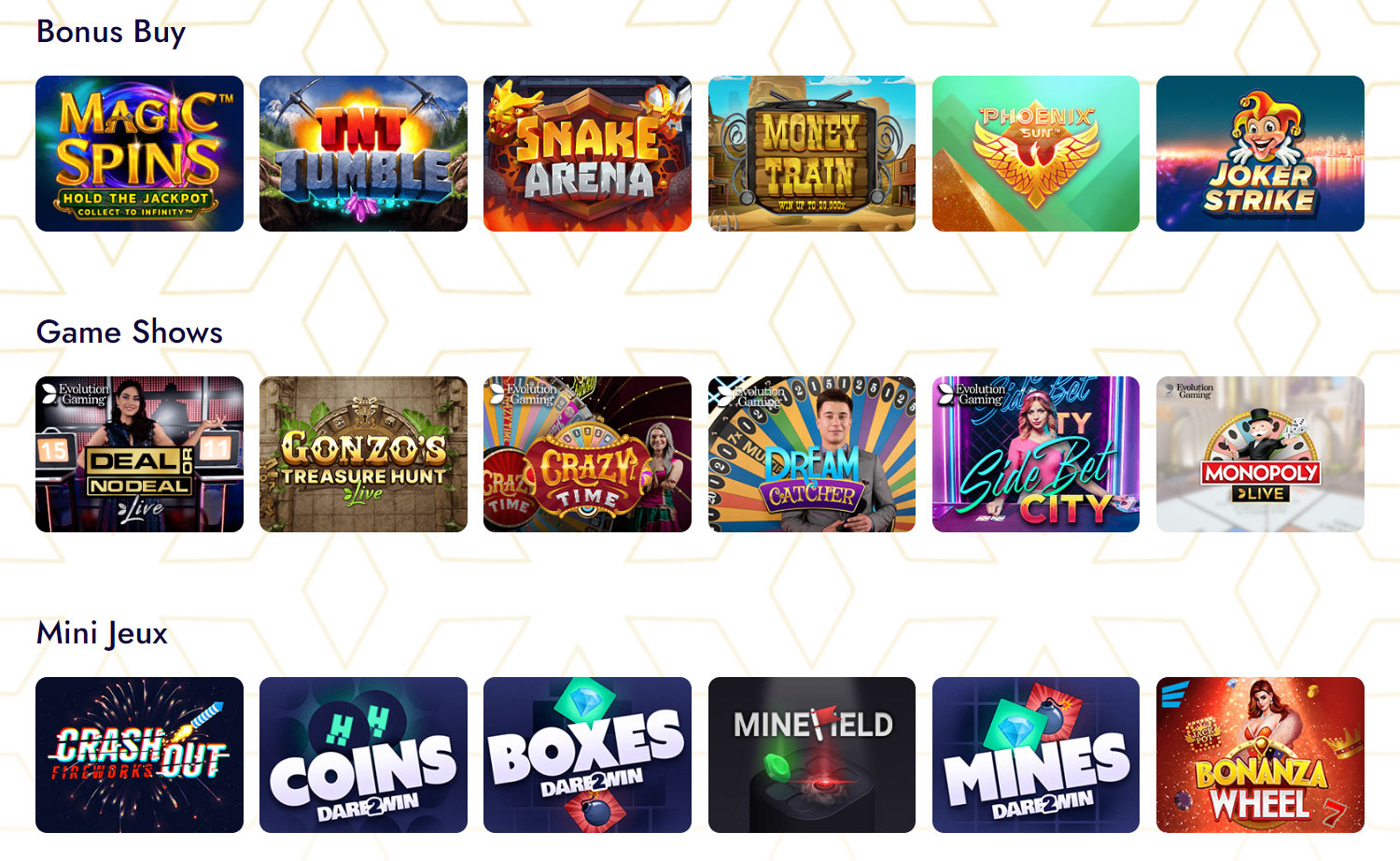 Ruby Vegas Casino Jeux Bonus Game Shows